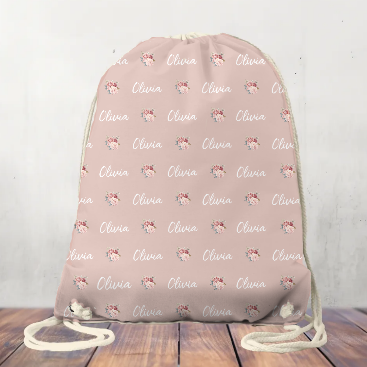 Canvas Drawstring Bag, Personalised Name