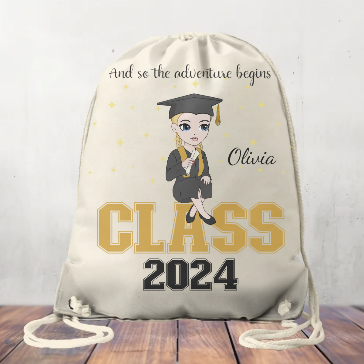 Canvas Drawstring Bag Graduation