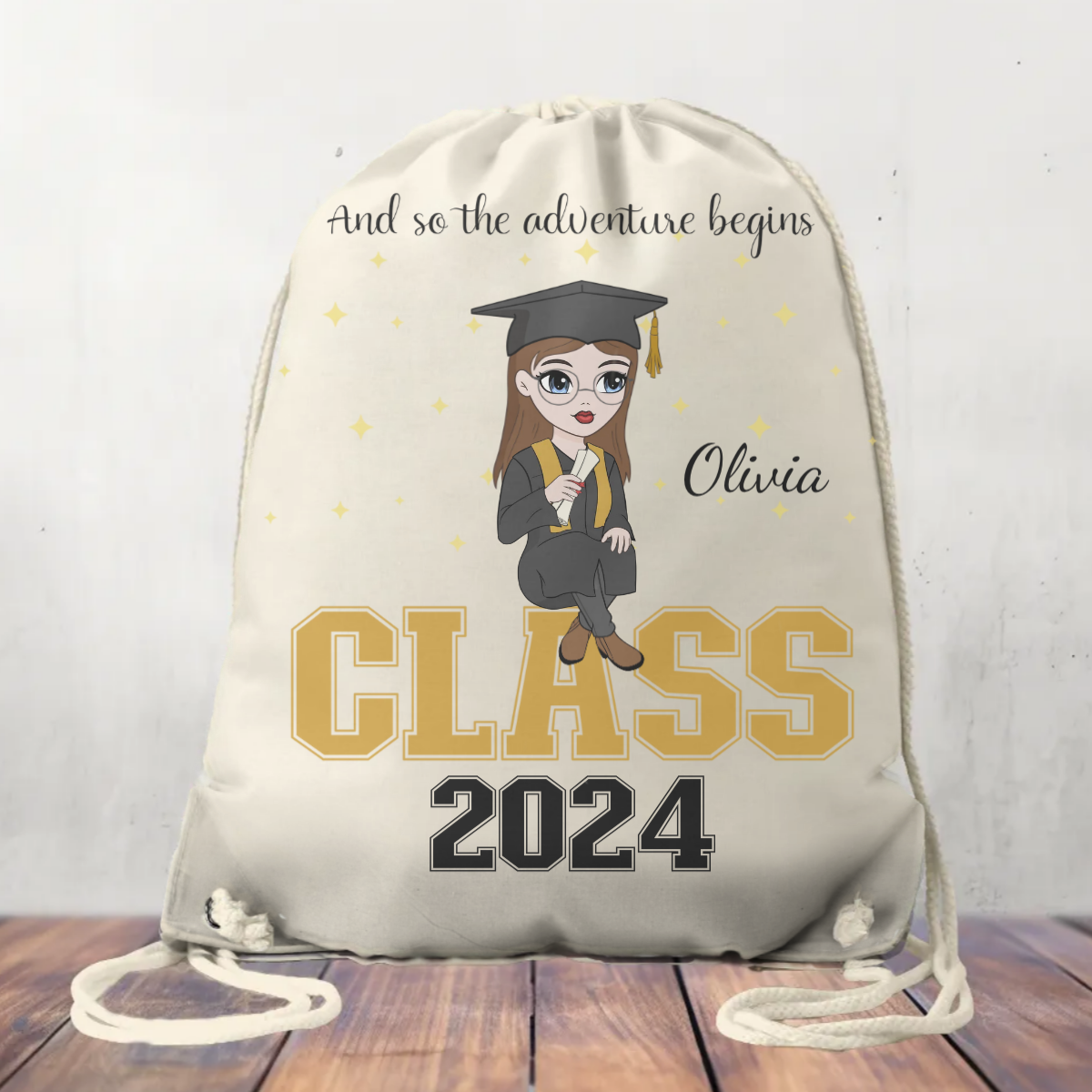 Canvas Drawstring Bag Graduation