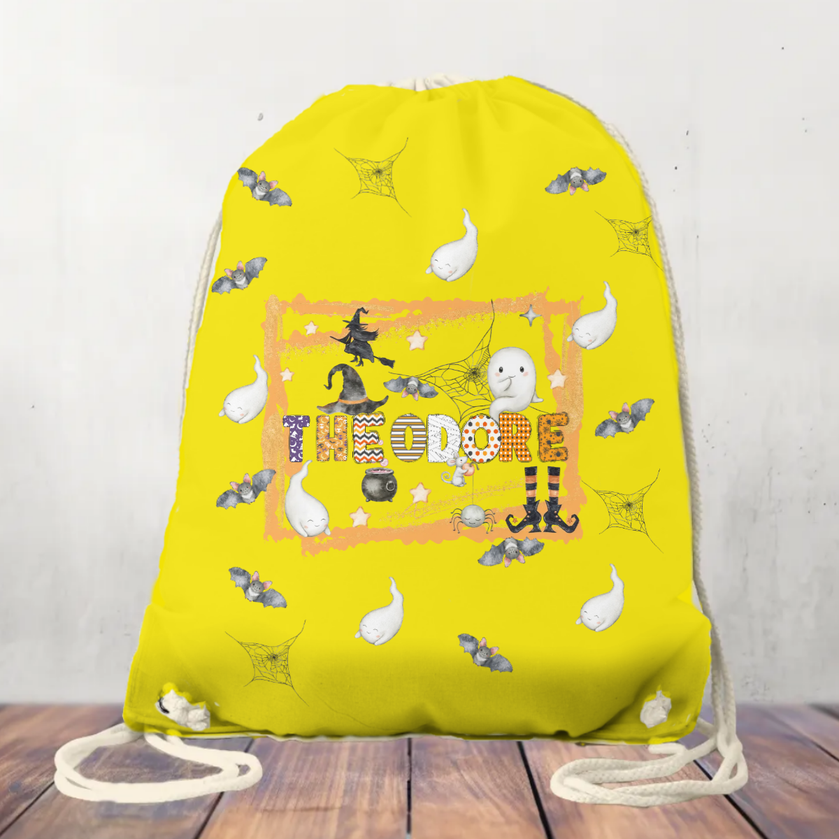 Canvas Drawstring Bag Personalised Halloween Bag