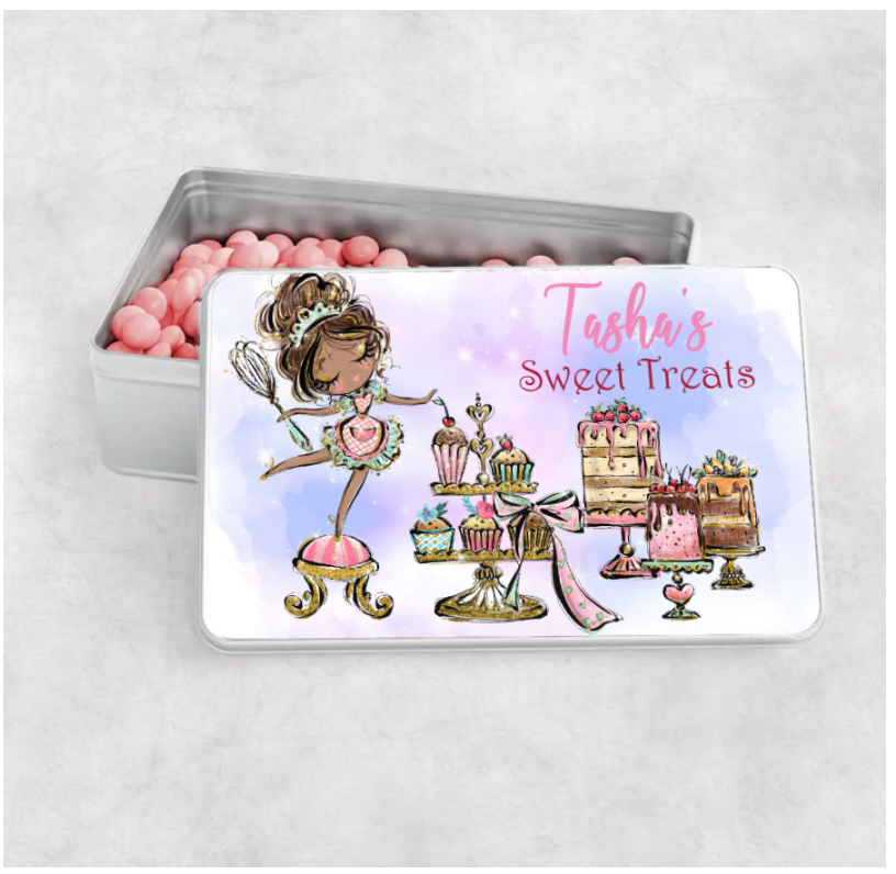 Personalised Aluminium Tin Baking, Choose girl, add your name