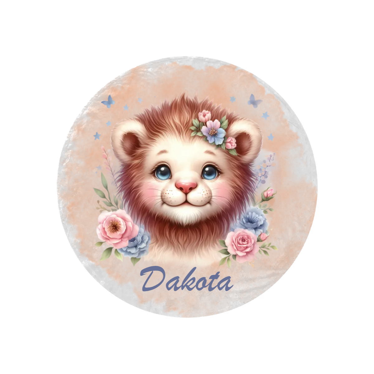 Round Blanket Personalised Lion