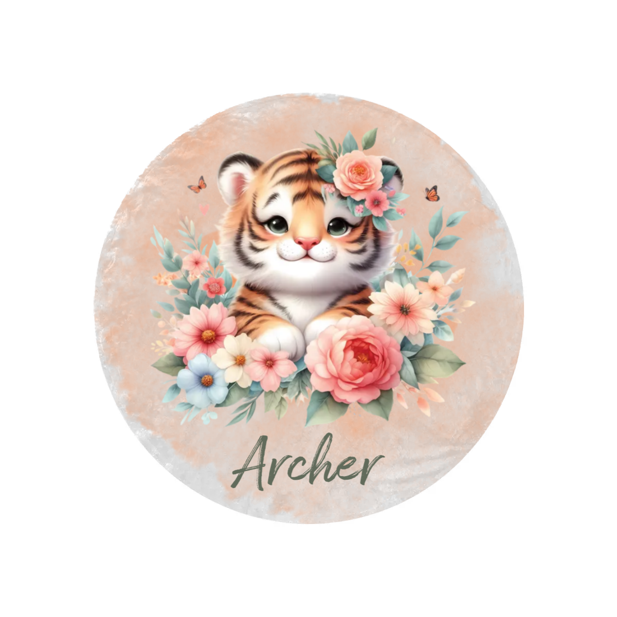 Round Blanket Personalised Tiger