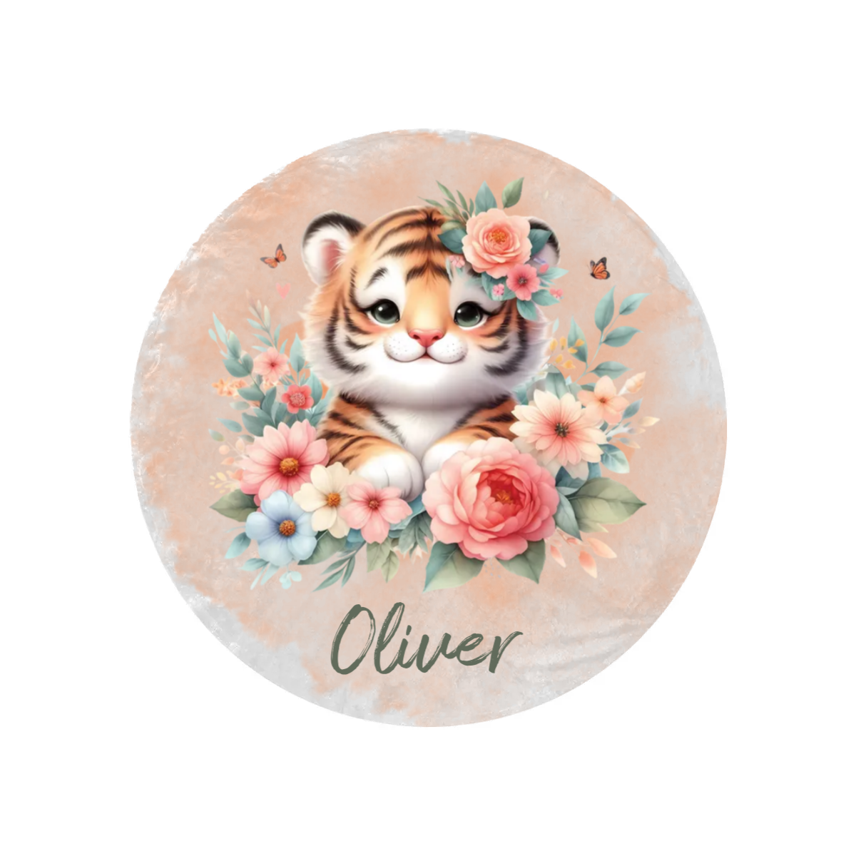 Round Blanket Personalised Tiger