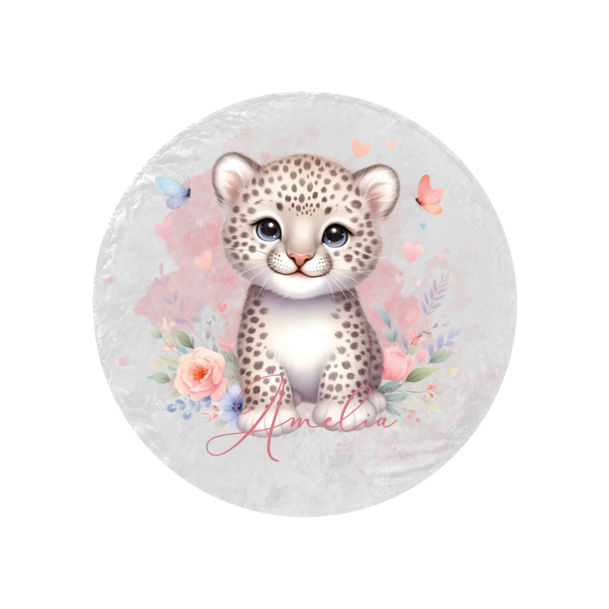 Round Blanket Personalised Cheetah