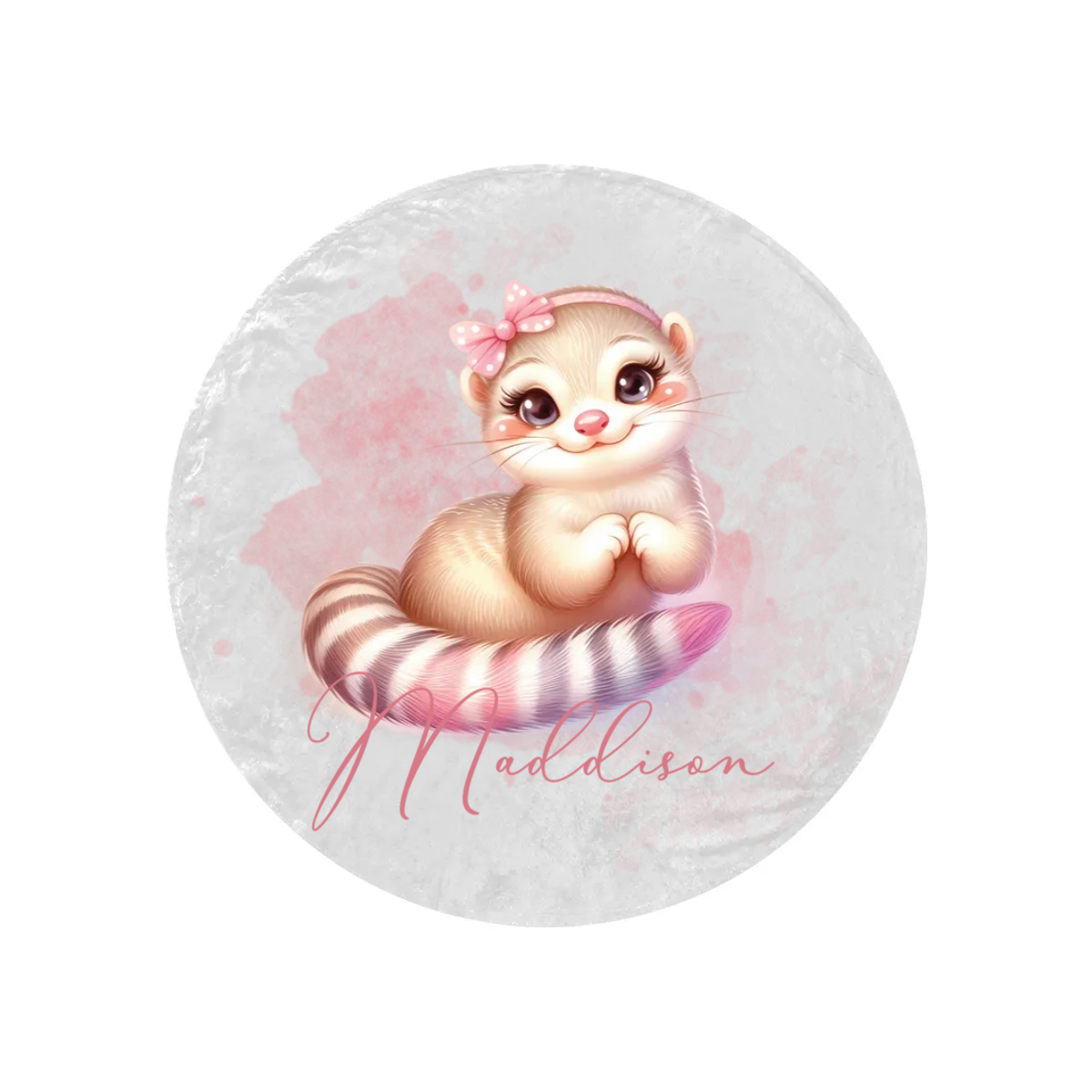 Round Blanket Personalised Meerkat