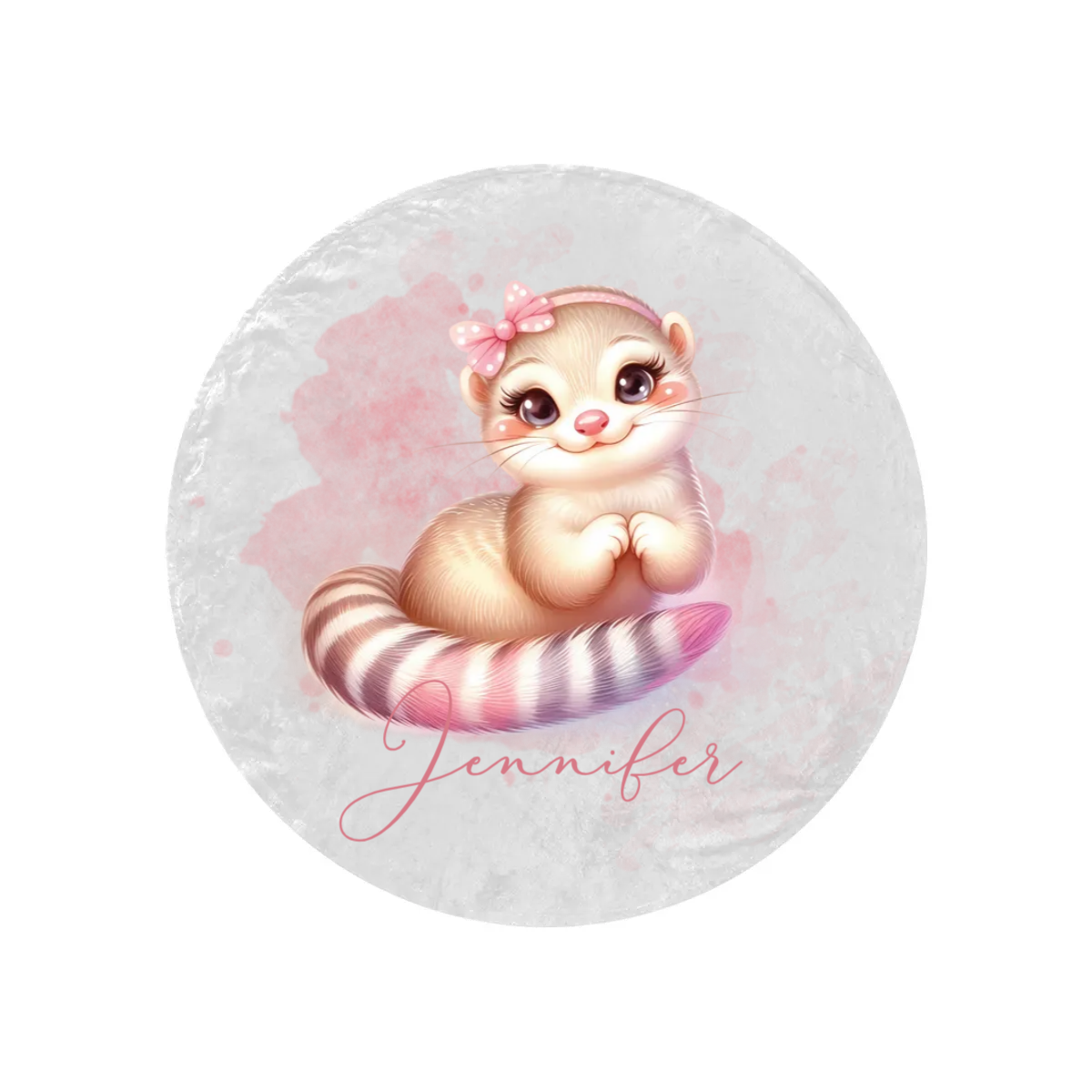 Round Blanket Personalised Meerkat