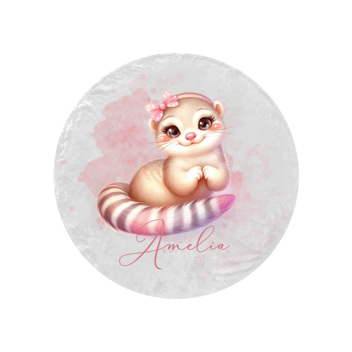 Round Blanket Personalised Meerkat