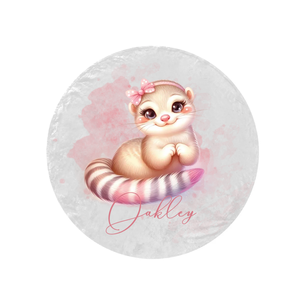 Round Blanket Personalised Meerkat