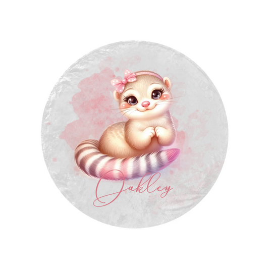 Round Blanket Personalised Meerkat