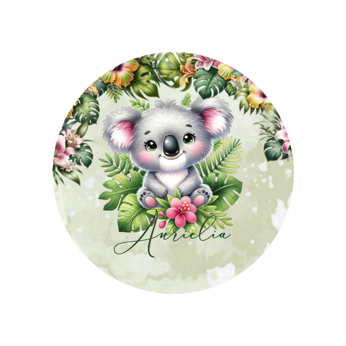 Round Blanket Personalised Tropical Koala