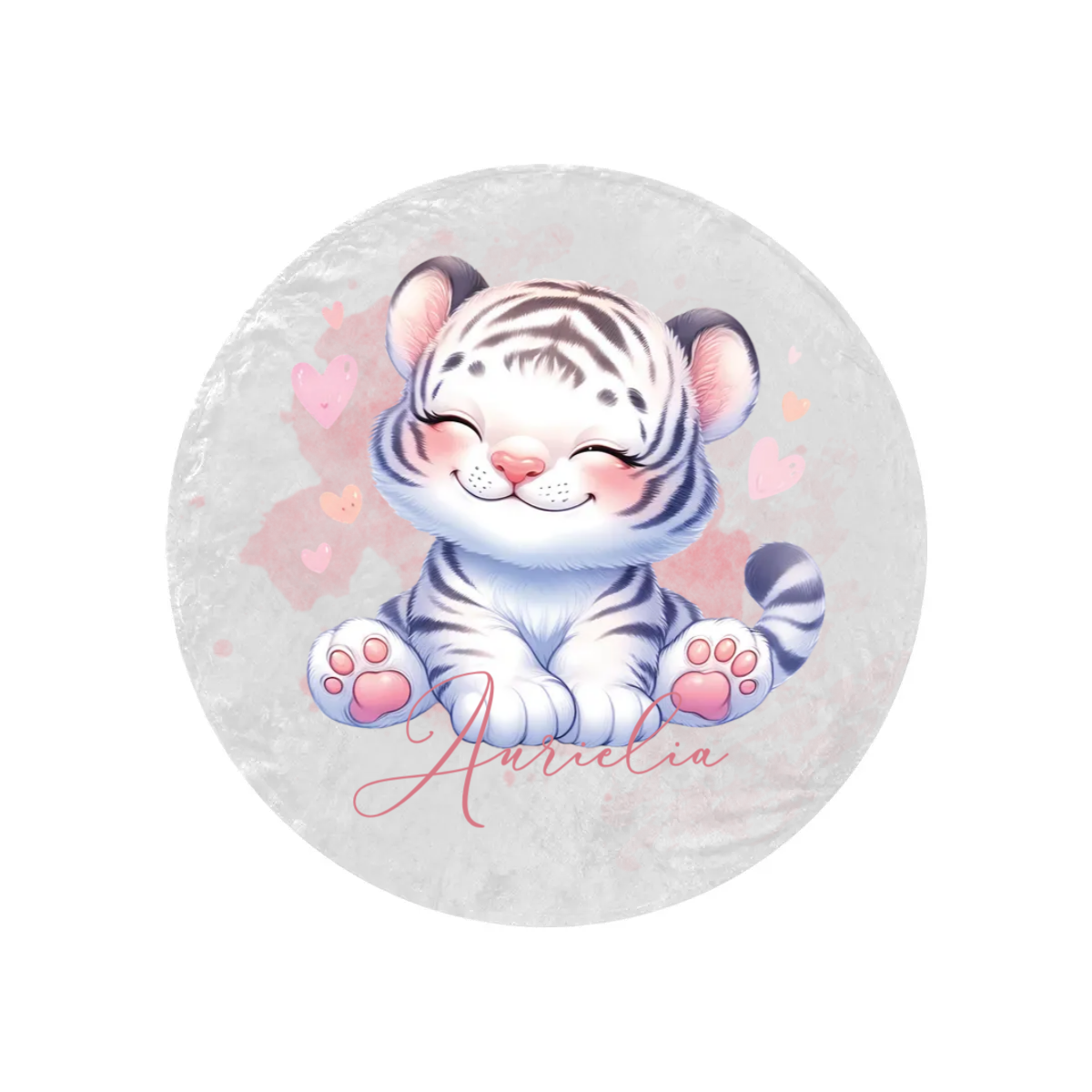 Round Blanket White Tiger