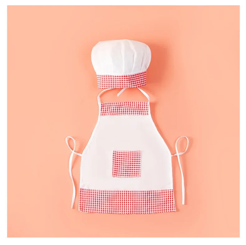 Children Photography Chef Suit Men and Women Baby Photo Modeling Clothes Children Performance Chef Apron New