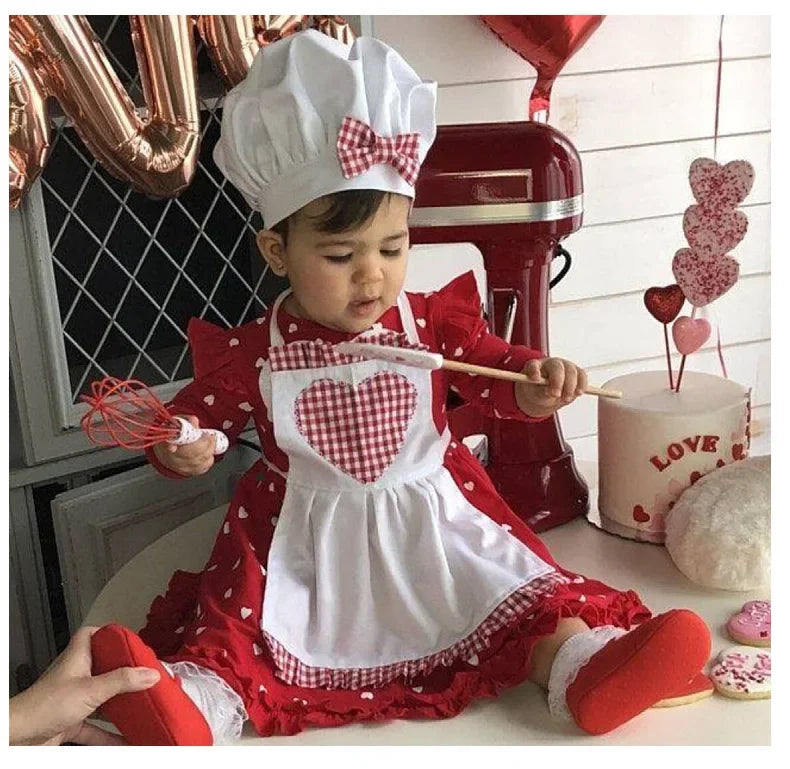 Children Photography Chef Suit Men and Women Baby Photo Modeling Clothes Children Performance Chef Apron New