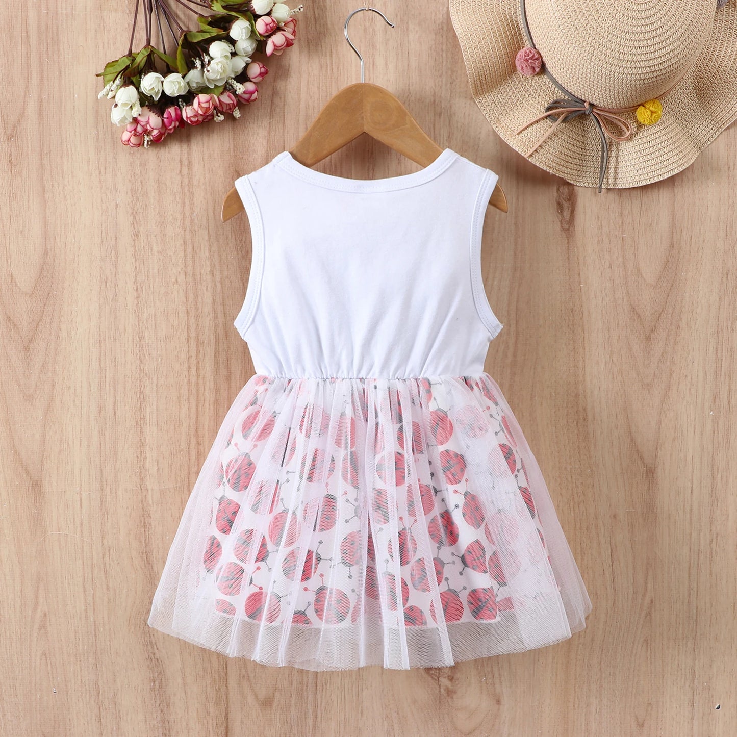 Adorable Summer Dress for Baby Girls: Cartoon Mesh Skirt for a Casual Look Infant Newborn Comfortable Clothes 0-24M