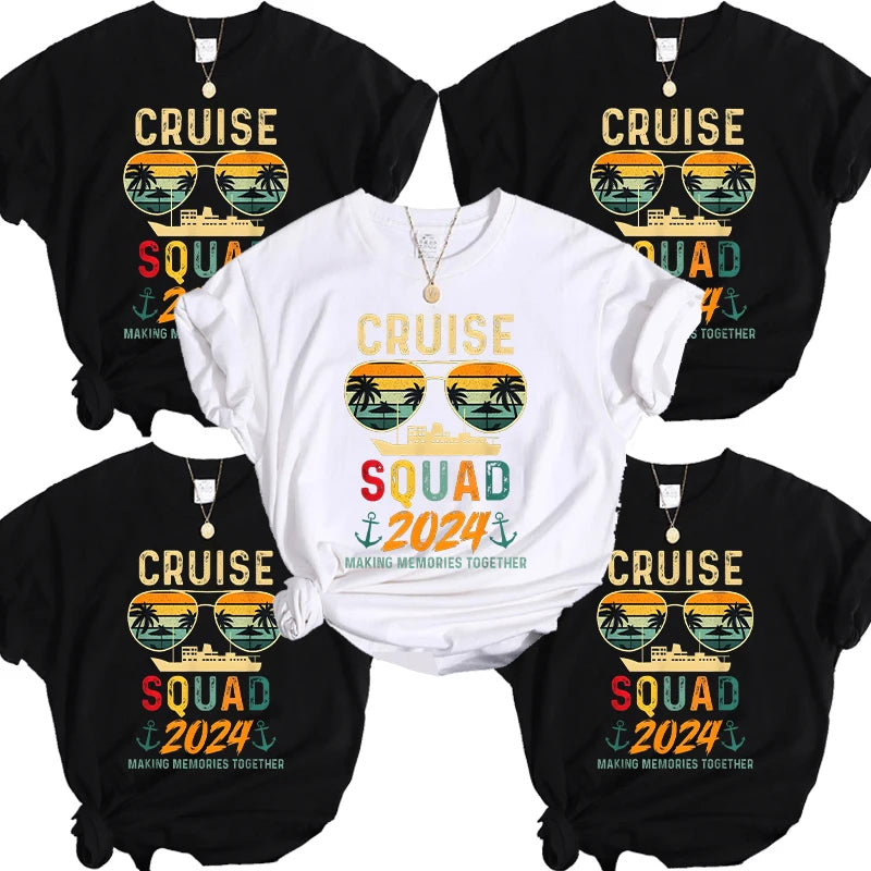 Family Vacation Matching Group Party Tees Cruise Squad 2024 Unisex T Shirt Fashion Graphic Y2k Tops Women Aesthetic Clothing