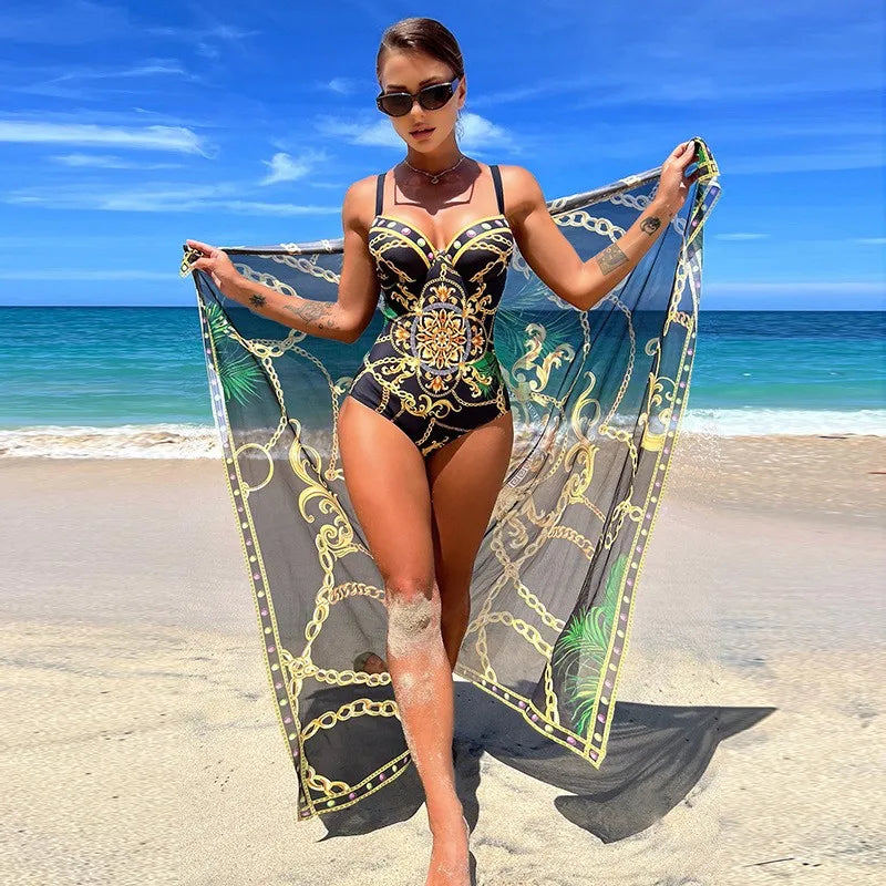 New Two Piece Women Bikini Set Push Up Floral Printed Bikinis Strappy Bandage Swimwear Brazilian Biquini Bathing Suit