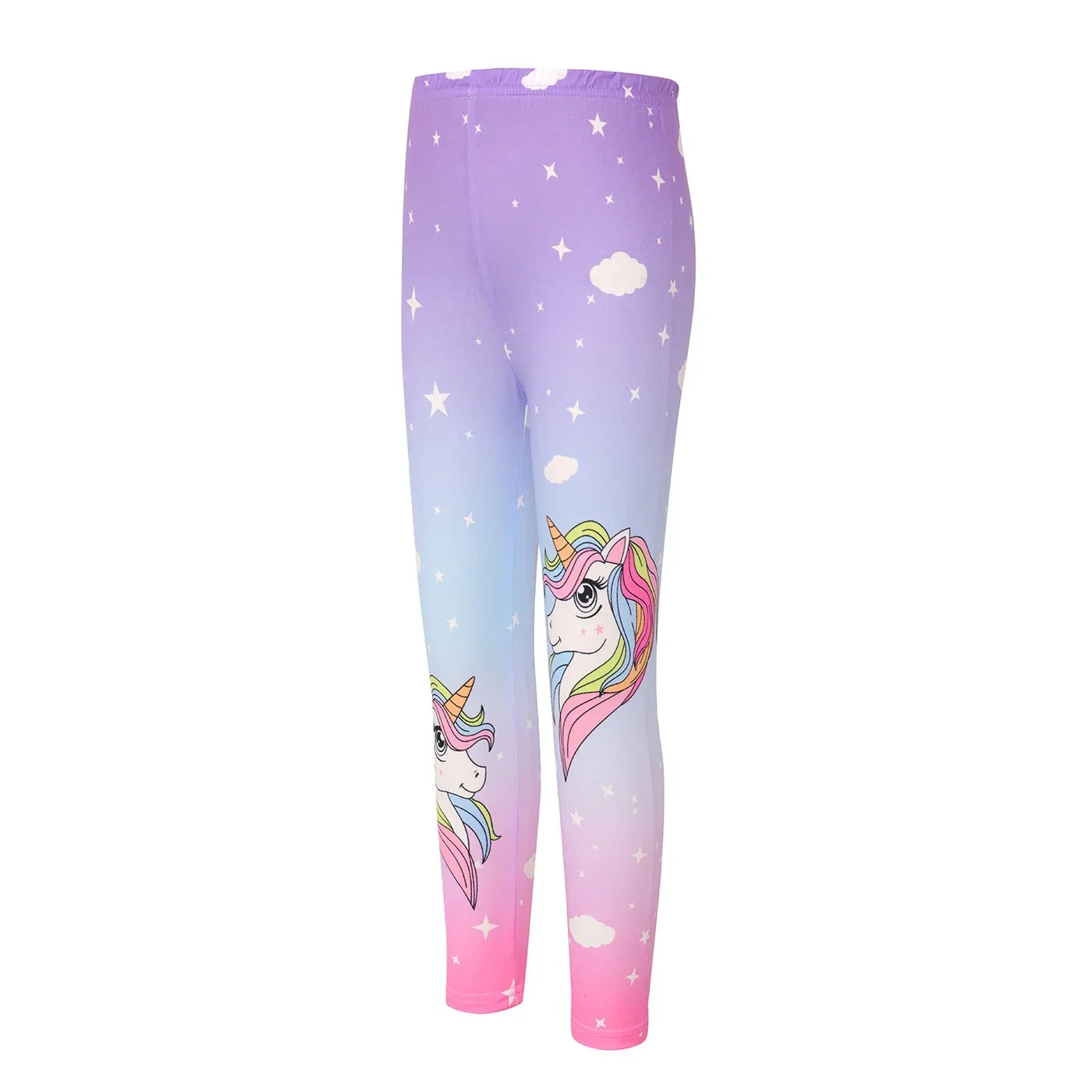 Kid Girl Unicorn Print  Elasticized Leggings Soft and Comfortable  Perfect for Outings and Daily Wear