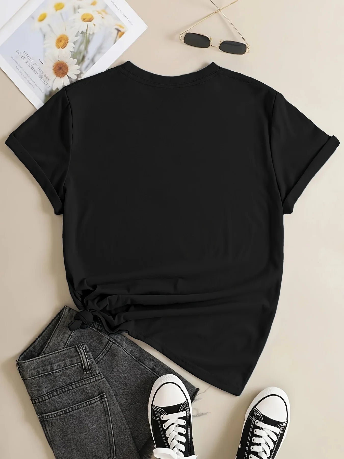 Cruise Print Crew Neck T-Shirt - Women's Casual Short Sleeve Tee for Spring & Summer