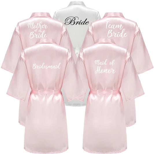 Bridesmaid Robes Women Bathrobe Letter Mother of the Bride Maid of Honor Get Ready Bridal Party Gifts Dressing Gowns