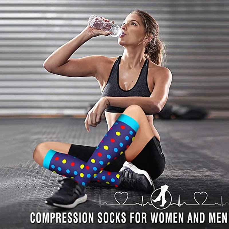 CFS Compression Socks Women Men Knee Stocking 20-30mmH Compression Socks Running Sport Sock