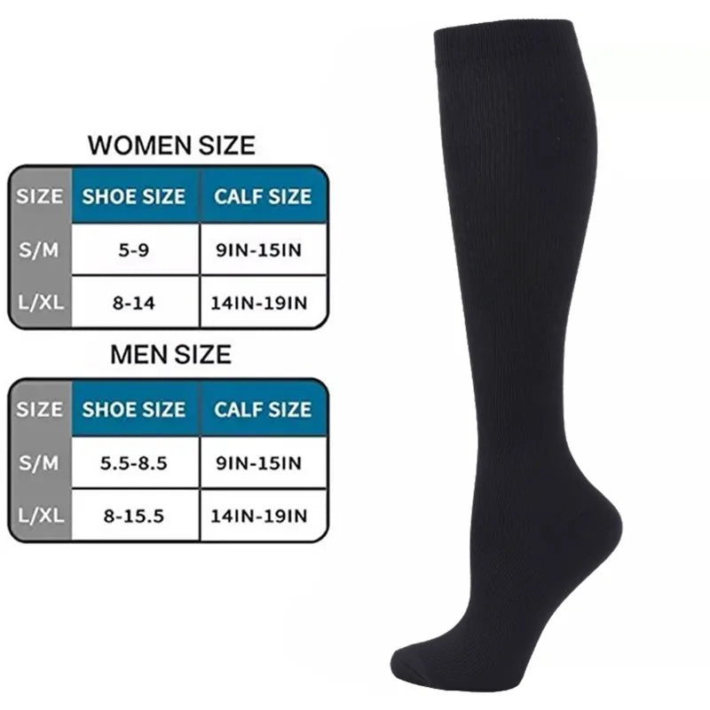 19 Styles Compression Stocking Compression Socks Comfortable Solid Color Socks