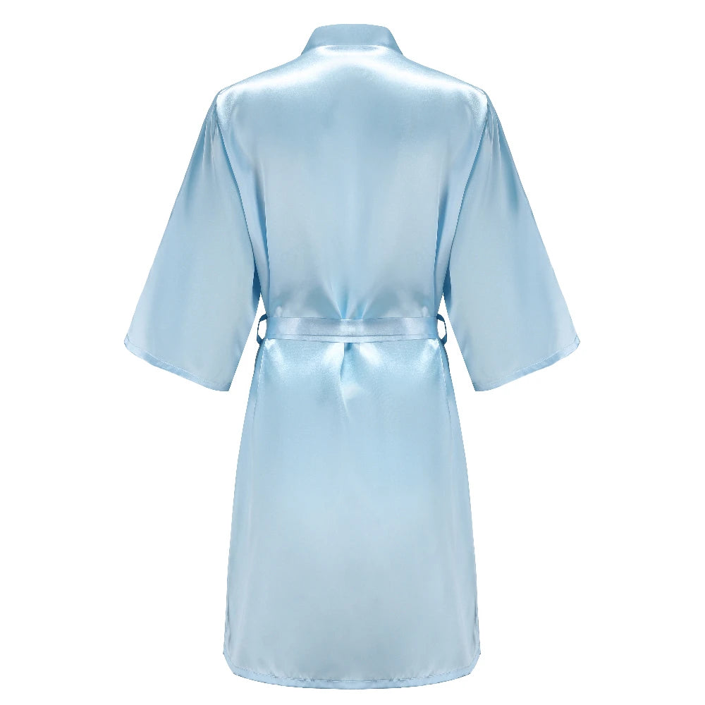 Blue Women Bathrobe White Letter Bride Bridesmaid Mother Maid of Honor Get Ready Bridal Party Robes Gifts Dressing Gown