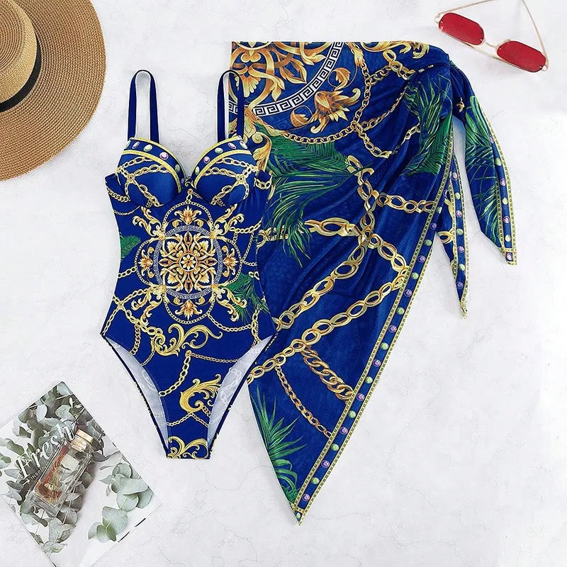 New Two Piece Women Bikini Set Push Up Floral Printed Bikinis Strappy Bandage Swimwear Brazilian Biquini Bathing Suit