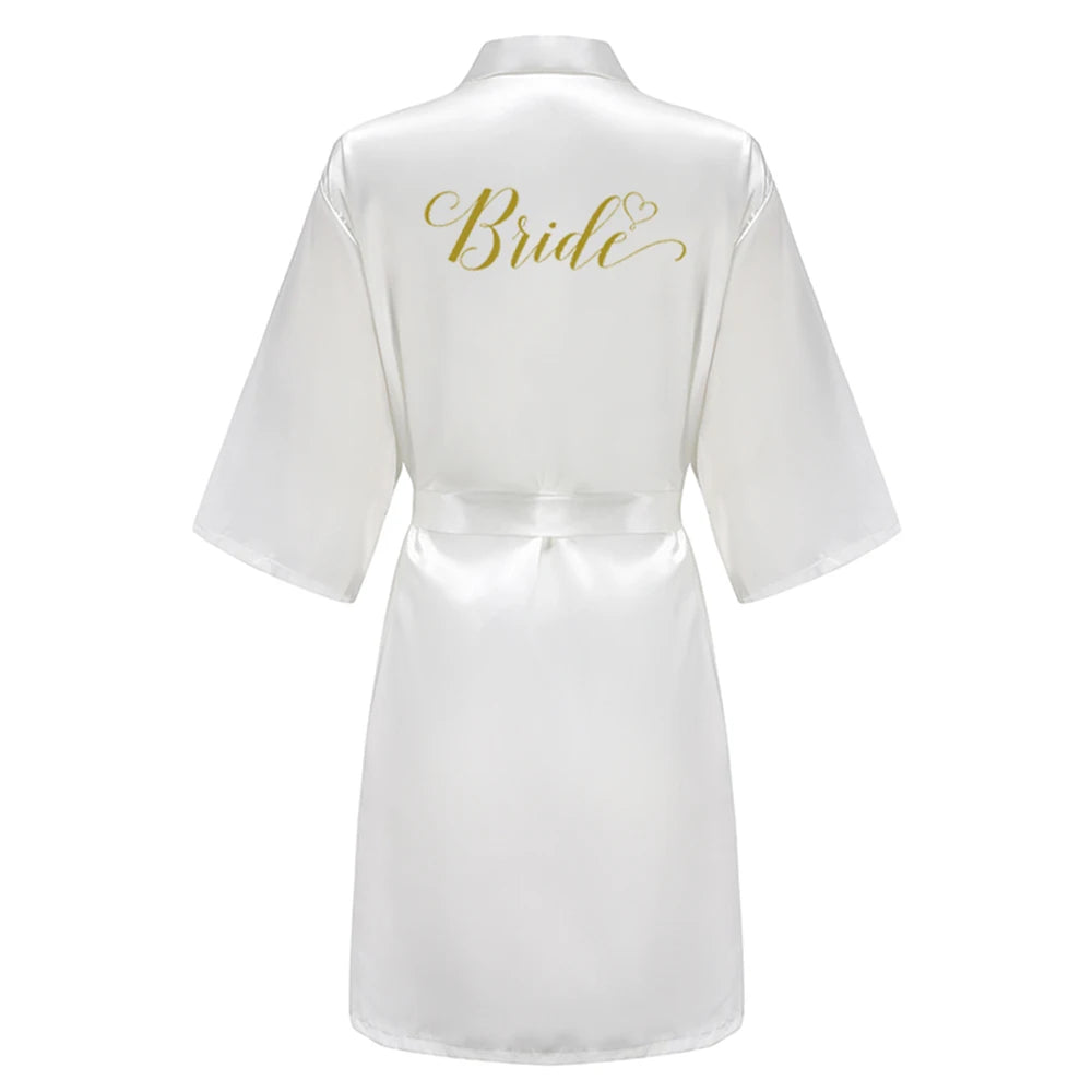 Team Bride Kimono Satin Women Bathrobe Wedding Sister Mother of the Bride Groom Bridesmaid Robes