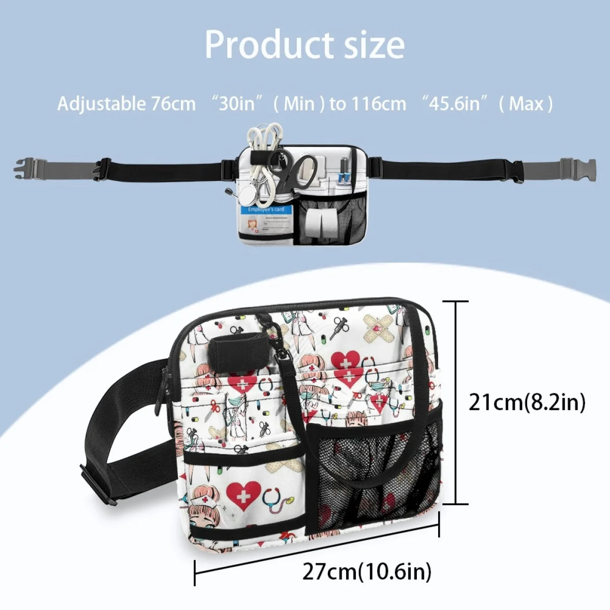 Women Nurse Fanny Pack Adjustable Waist Strap Fanny Packs for Women Waist Pouch Stethoscopes Durable Emergency Supplies Nursing Organizer Belt Bags