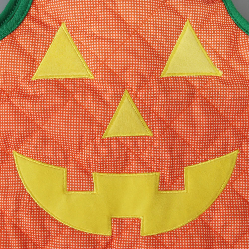 Boys and girls infants autumn and winter Halloween sleeveless pumpkin jumpsuit baby crawling clothes