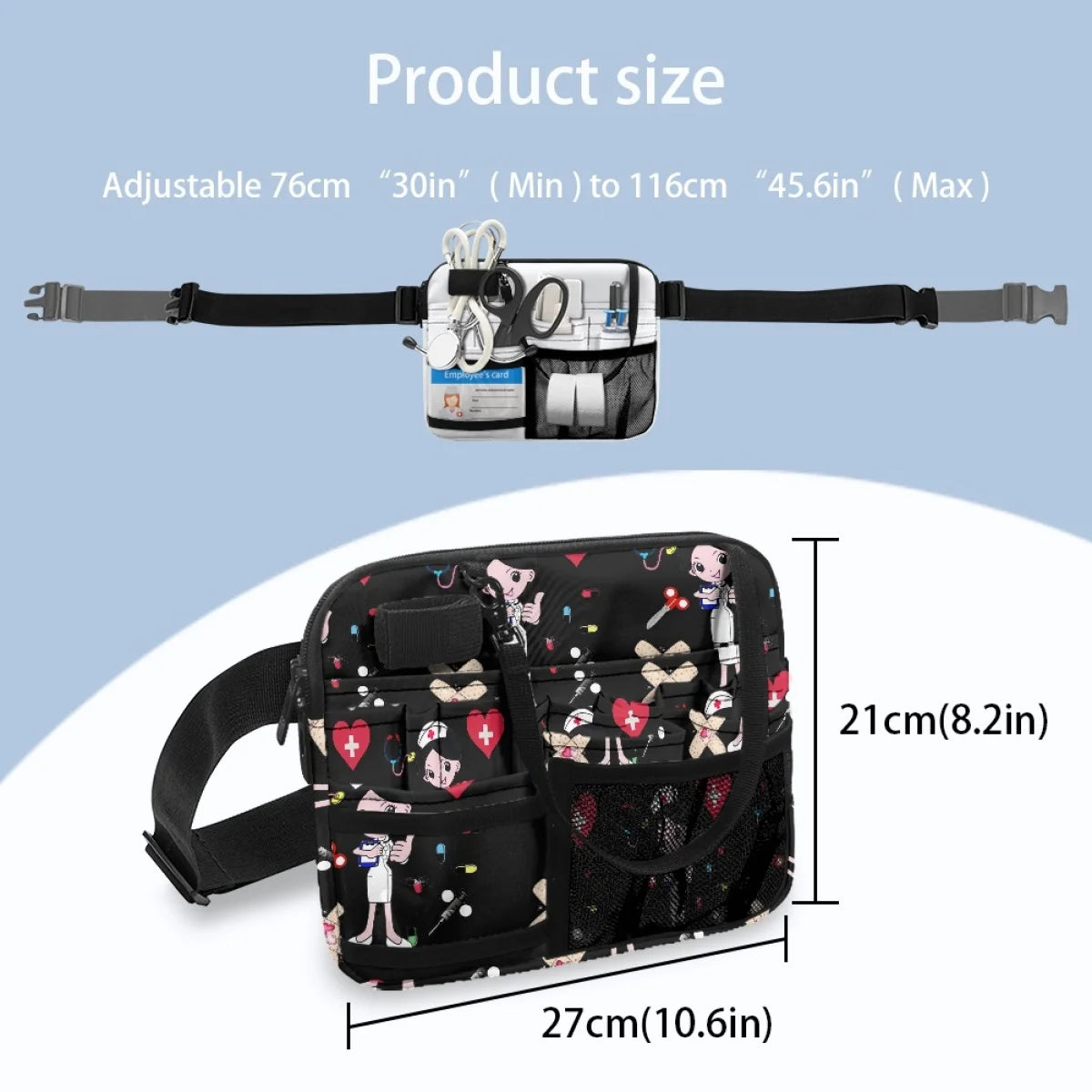 Women Nurse Fanny Pack Adjustable Waist Strap Fanny Packs for Women Waist Pouch Stethoscopes Durable Emergency Supplies Nursing Organizer Belt Bags