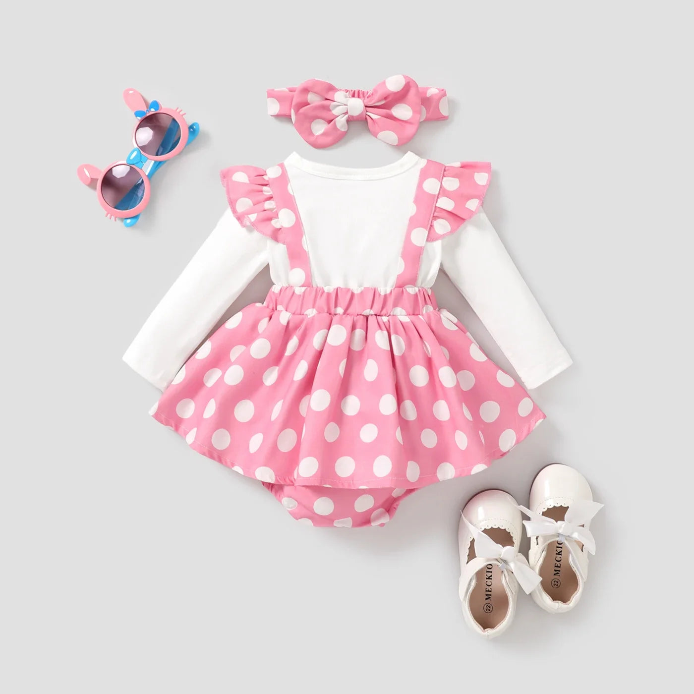 Baby Girl Rabbit Pattern Ruffle Long Sleeve Romper  rabbit Casual/Outdoor Suitable for Autumn Season Comfortable