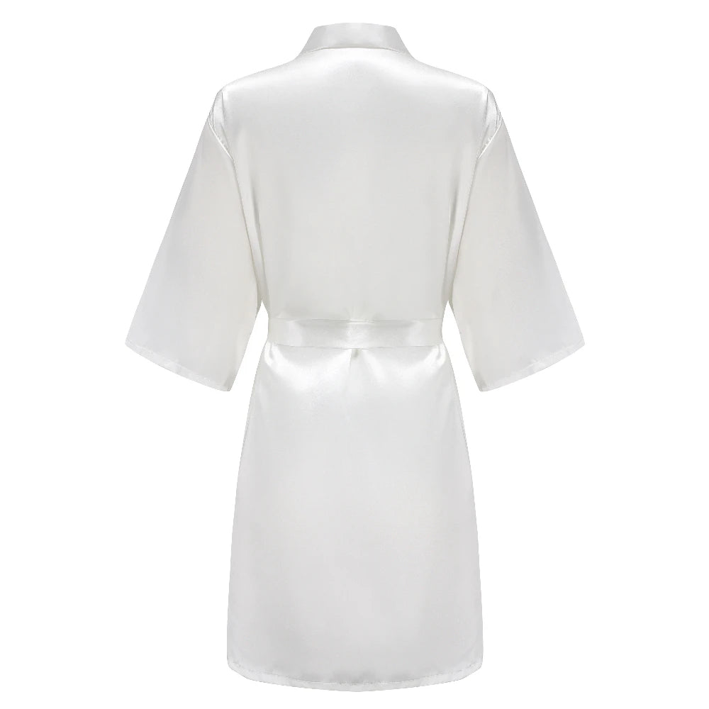 Blue Women Bathrobe White Letter Bride Bridesmaid Mother Maid of Honor Get Ready Bridal Party Robes Gifts Dressing Gown