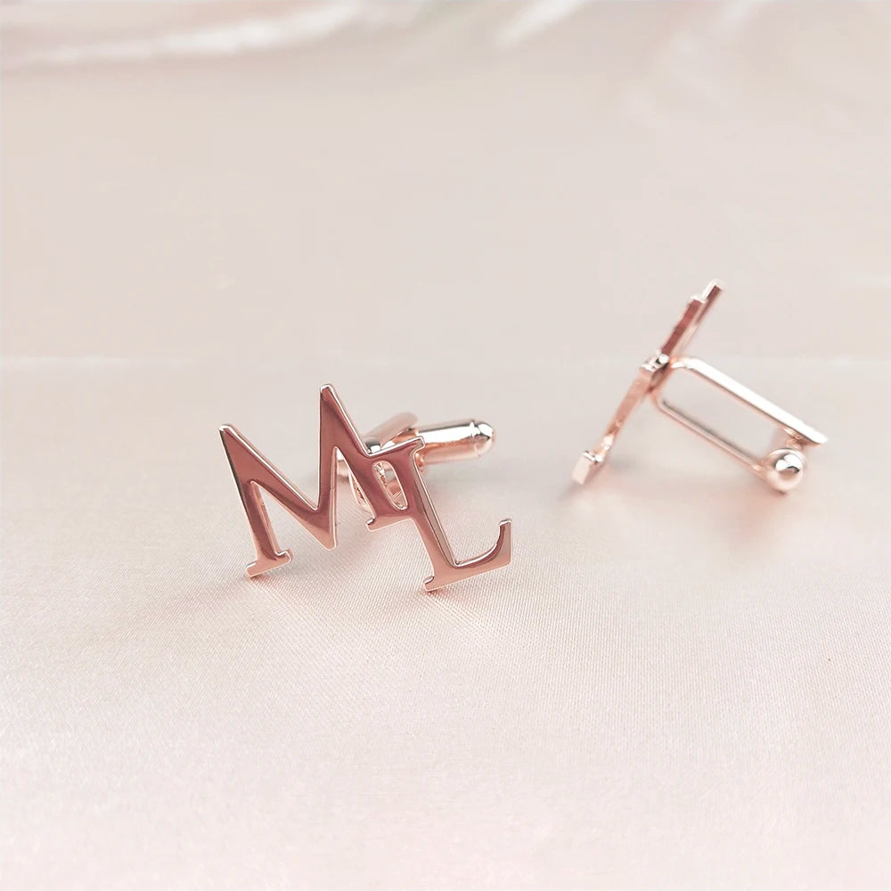 Custom Cufflinks for Groom Stainless Steel Men's Initials Cufflinks Personalized Wedding Best Man Jewelry Gift