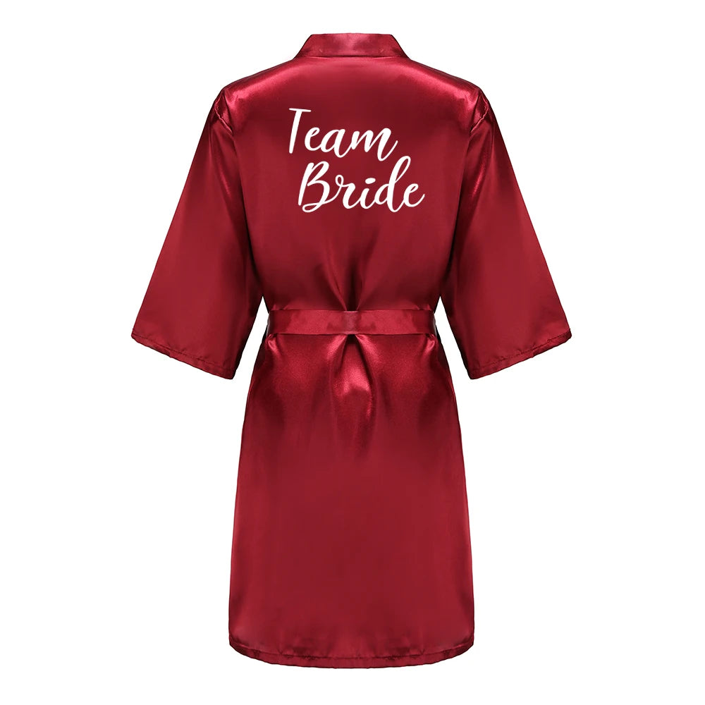 Wedding Bride Bridesmaid Bathrobes Dressing Gown Women Bathrobe Night Pajama Short Sleepwear Women Bride Kimono