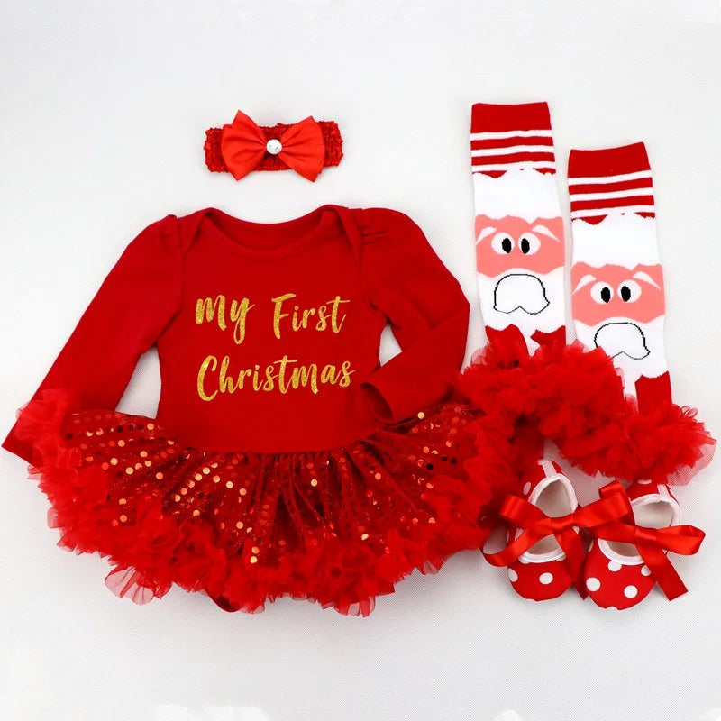 Fancy Baby Girls Clothes New Year Dress Christmas Costume Newborn Carnival Christmas Tree Santa Dresses For Girls Holiday Party