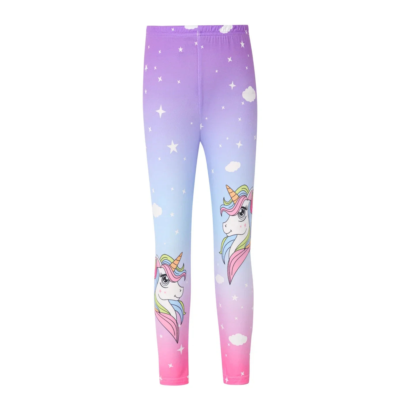 Kid Girl Unicorn Print  Elasticized Leggings Soft and Comfortable  Perfect for Outings and Daily Wear