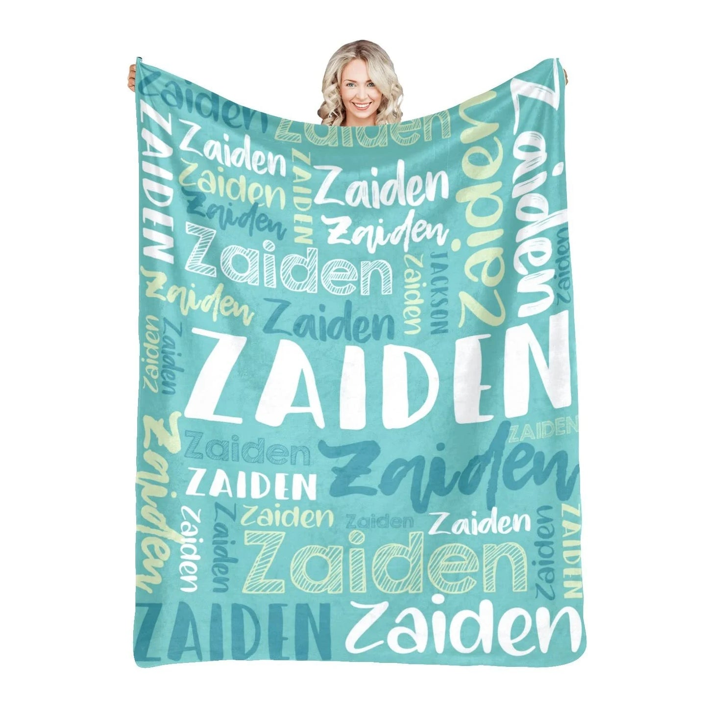 Personalized Name Flannel Blanket For Girls And Boys Customized Baby Blanket Letter Monochrome Fleece Birthday Gift