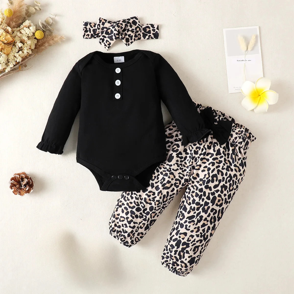 Newborn Infant Baby Girls Ruffle T-Shirt Romper Tops Leggings Pant Outfits Clothes Set Long Sleeve Fall Winter Clothing