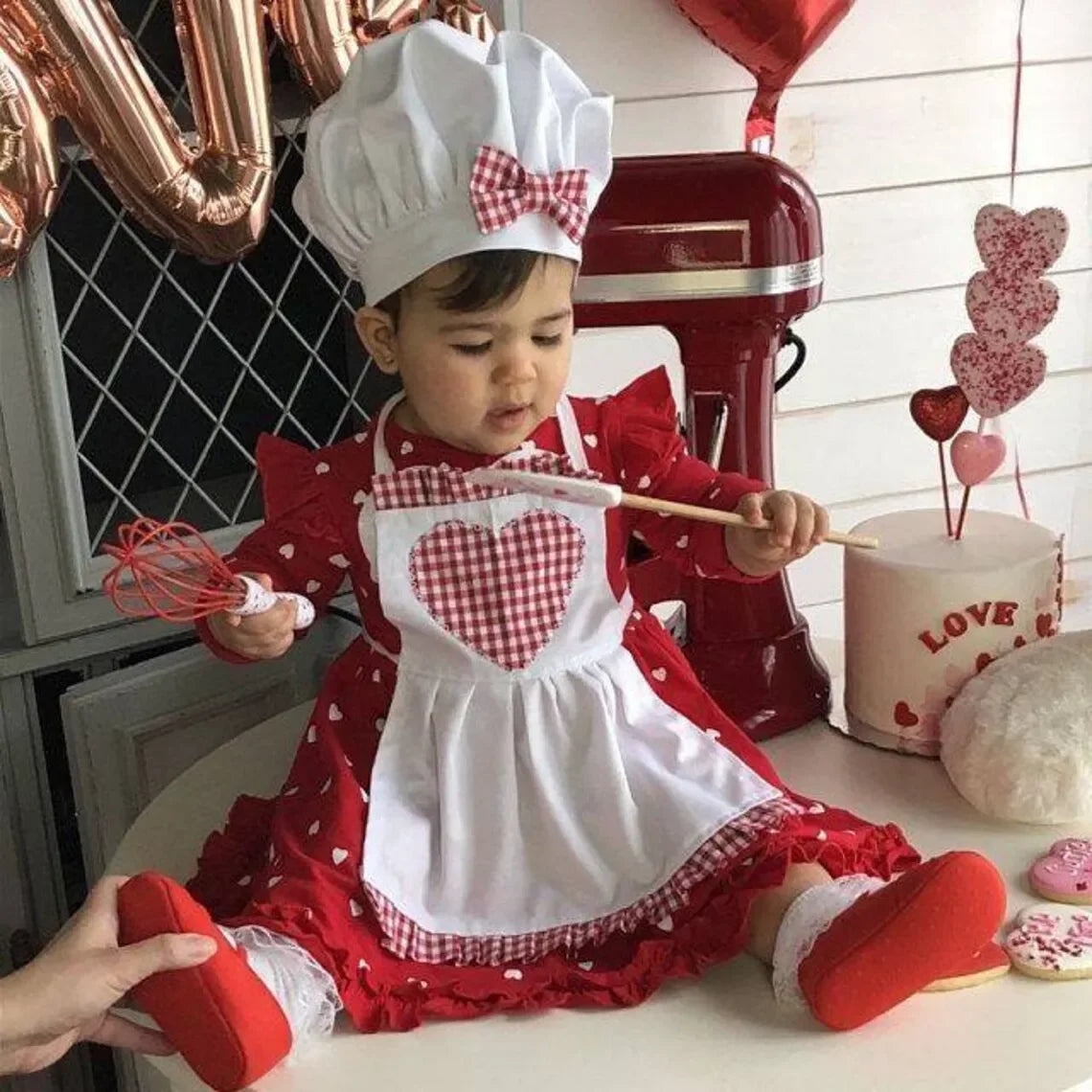 Children Photography Chef Suit Men and Women Baby Photo Modeling Clothes Children Performance Chef Apron New