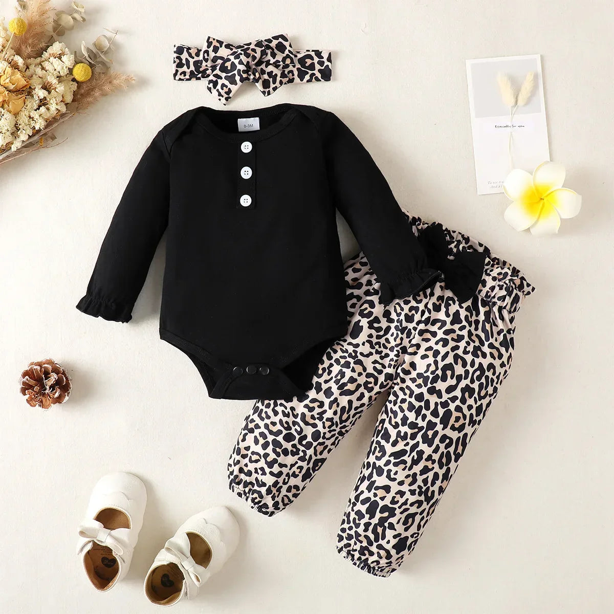 Newborn Infant Baby Girls Ruffle T-Shirt Romper Tops Leggings Pant Outfits Clothes Set Long Sleeve Fall Winter Clothing