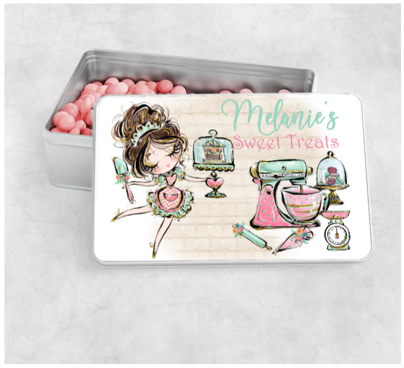 Sweet treats personalised aluminium tin