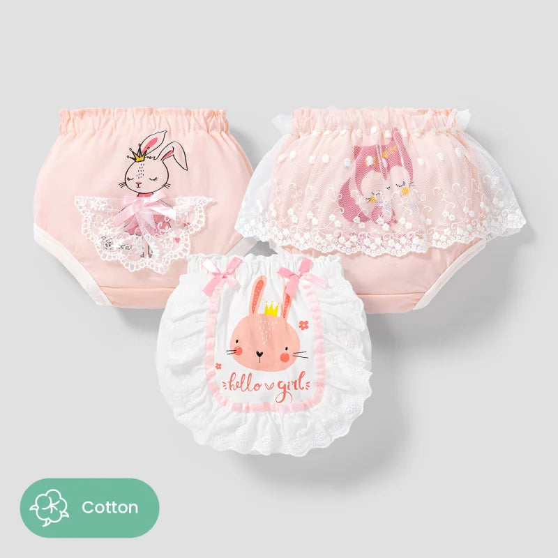 Girls' Sweet 3D Animal Pattern Underwear Set