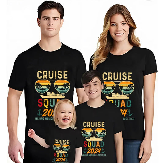 Family Vacation Matching Group Party Tees Cruise Squad 2024 Unisex T Shirt Fashion Graphic Y2k Tops Women Aesthetic Clothing