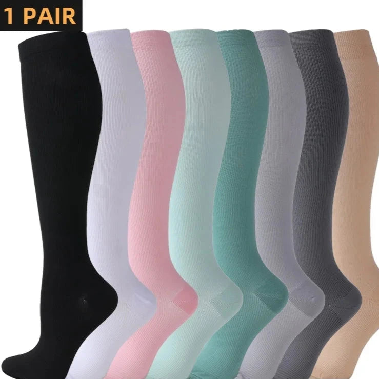 19 Styles Compression Stocking Compression Socks Comfortable Solid Color Socks