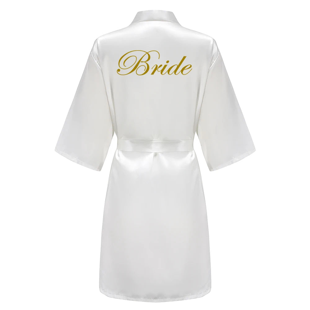 Wedding Bride Bridesmaid Bathrobes Dressing Gown Women Bathrobe Night Pajama Short Sleepwear Women Bride Kimono