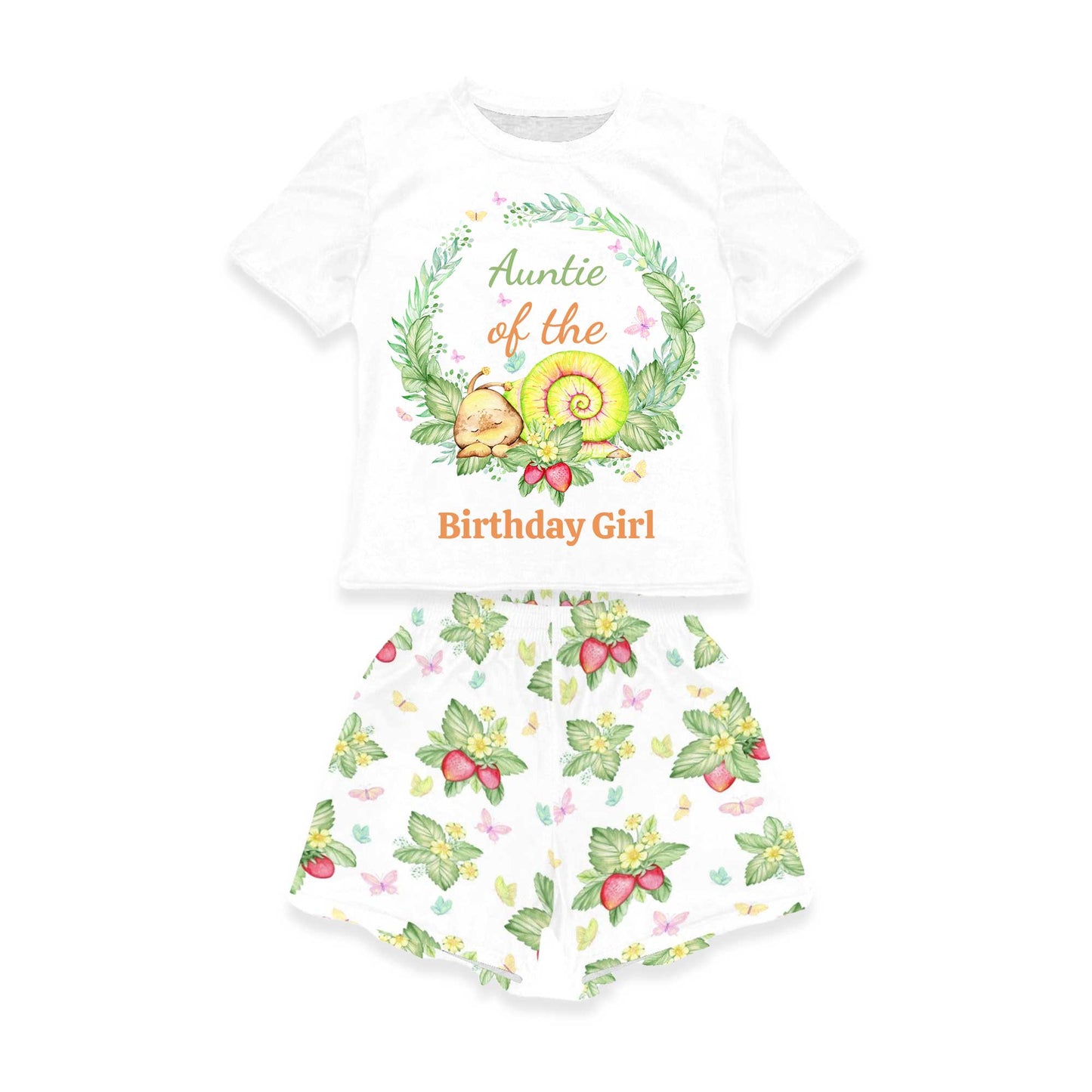 Personalised Snail Matching Birthday Shirt and Short Sets