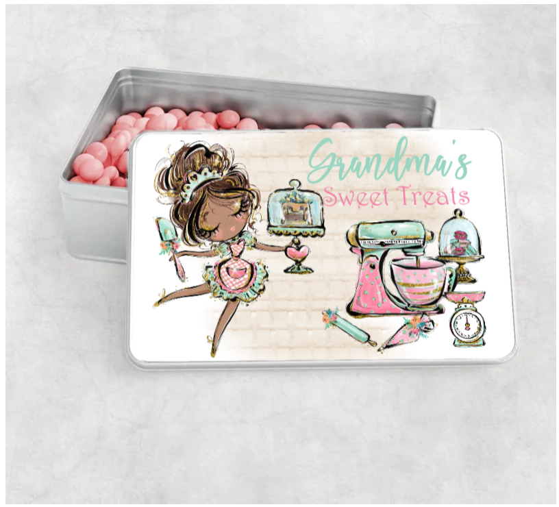 Sweet treats personalised aluminium tin