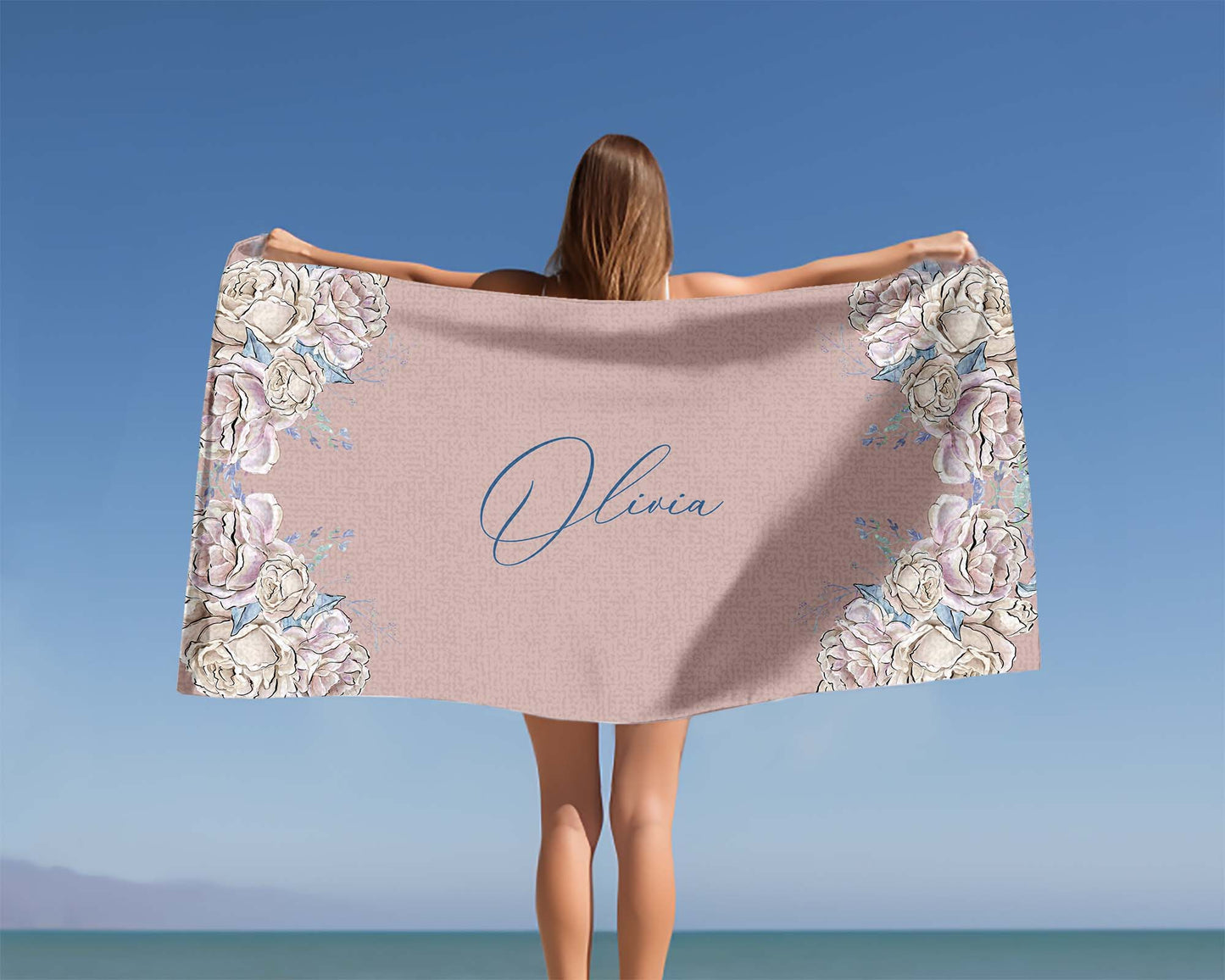 Beach Towel, Floral, Polycotton Towel